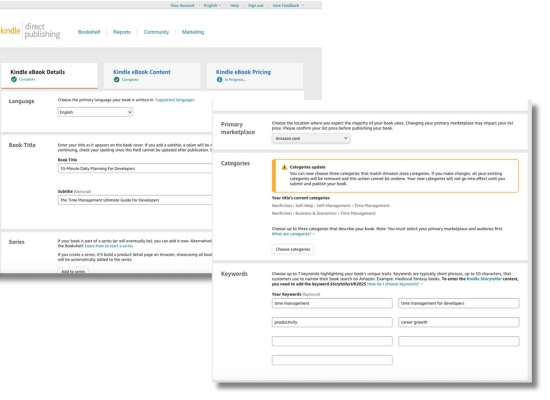 Amazon KDP keyword optimization and book metadata